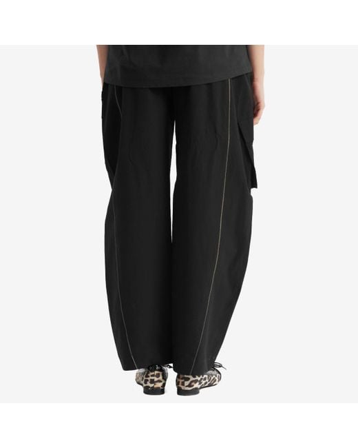 Ganni Gray Stretch Shell Elasticated Cargo Pants Presented By End