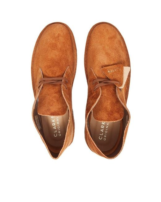 Clarks Desert Boot in Orange for Men | Lyst