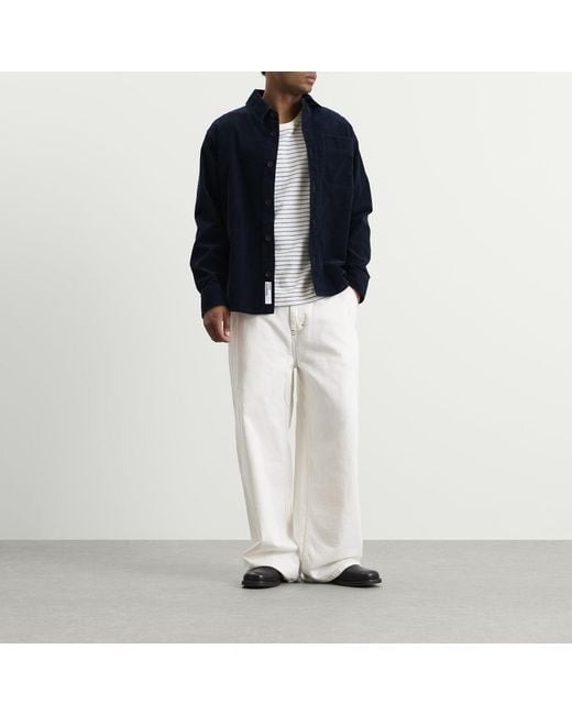 A.P.C. Blue Surchiemise Basile Logo Corduroy Shirt for men