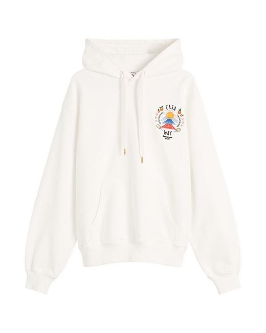 Casablanca White Casa Way Mountain Printed Hoodie for men