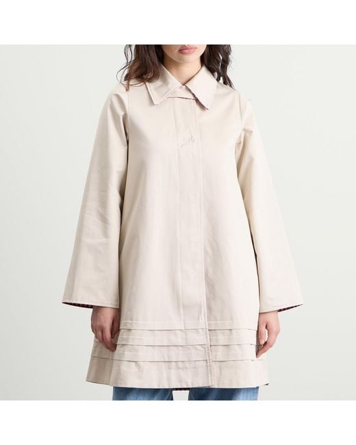 Damson Madder White Mercedes Bow Reversible Trench Coat