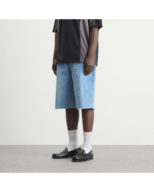 Umbro Blue Washed Drill Short for men