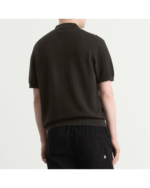 NN07 Black Gustav Full Zip Polo for men
