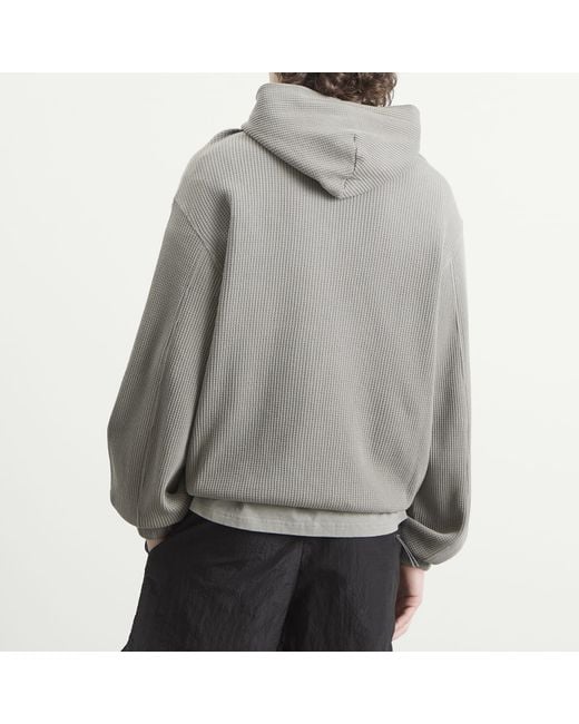 Roa Gray Bee Sun Faded Organic Waffle Zip Up Hoodie for men