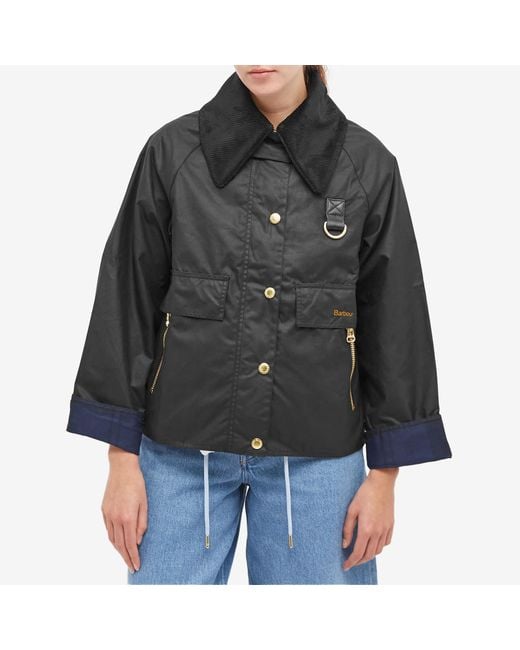 Barbour Catton Wax Jacket in Black | Lyst