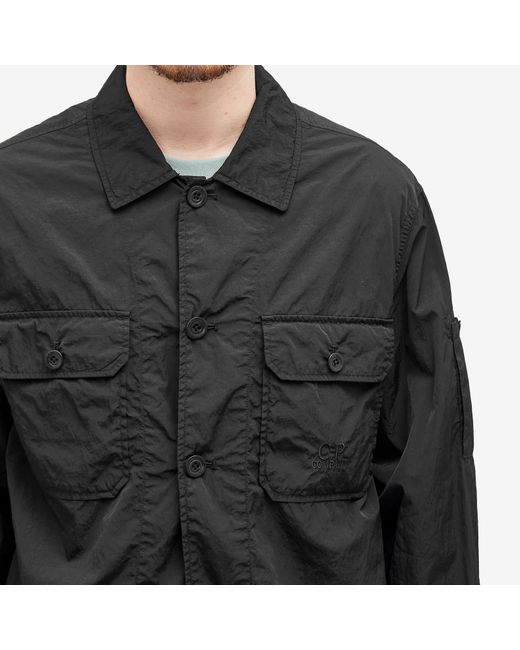 C P Company Black Chrome-R Pocket Overshirt for men