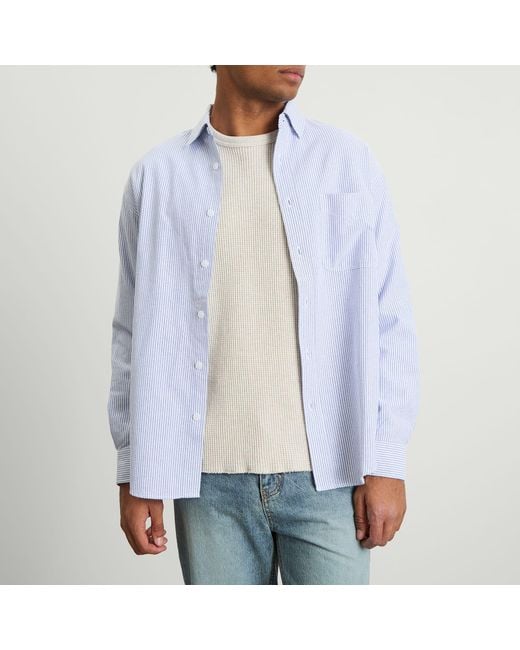FRIZMWORKS Blue Og Stripe Oversized Shirt for men