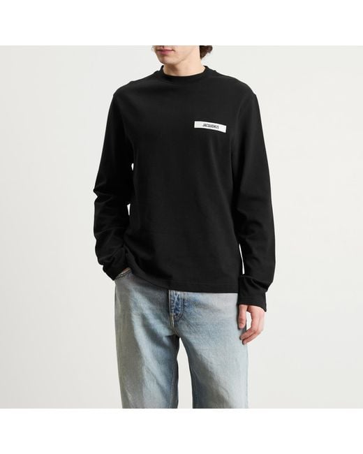 Jacquemus Black T-Shirt With Logo for men