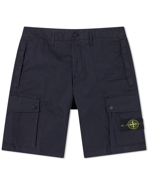 Stone Island Blue Supima Cotton Cargo Shorts for men