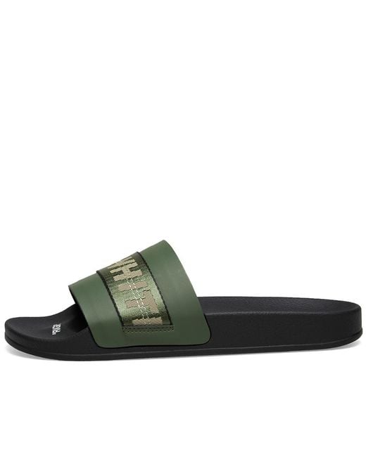 Off-White c/o Virgil Abloh Sandals in Military Green slides and flip flops Leather sandals Mens Shoes Sandals for Men Green 