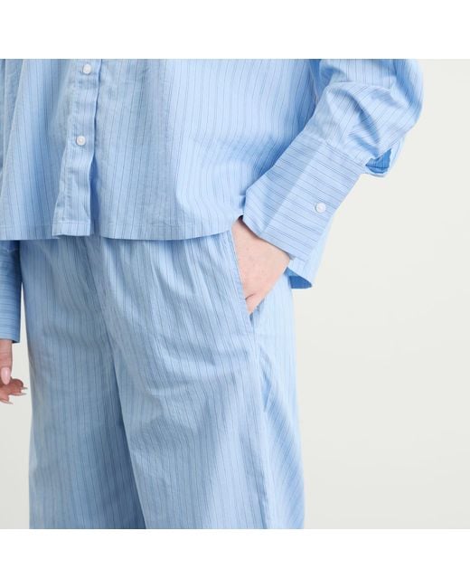 Calvin Klein Blue Cotton Poplin Sleep Pant