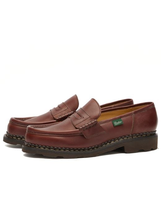 Paraboot Brown Orsay Leather Loafer
