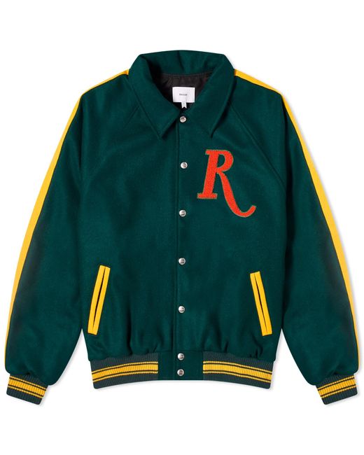 Rhude Green Raglan Varsity Jacket for men