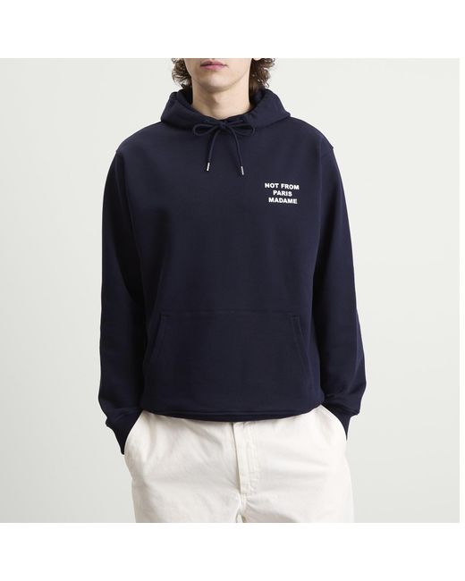 Drole de Monsieur Blue Not From Paris Madame Slogan Hoodie for men