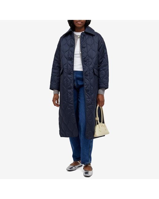 Barbour Blue X Alexa Chung Long Quilted Jacket