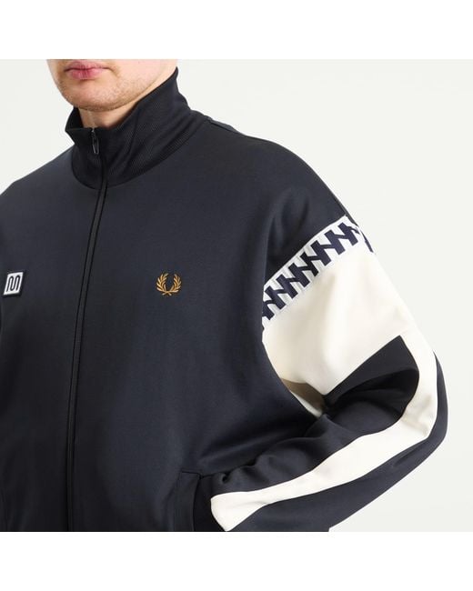 Fred Perry Black Meyba Cut And Sew Track Jacket for men