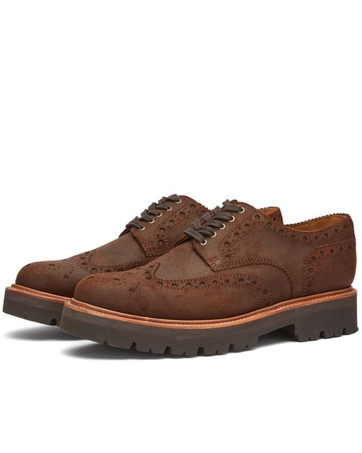 GRENSON Brown Archie Lug Sole Brogue for men