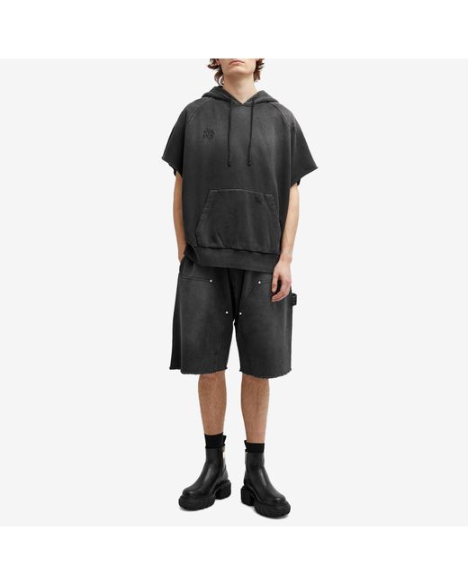 Givenchy Black Short Sleeve Raglan Hoodie for men