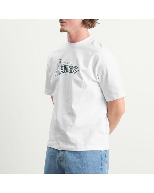 Butter Goods White Pay Up T-Shirt for men