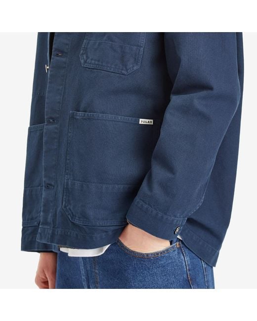 POLAR SKATE Blue Ezra Chore Jacket for men