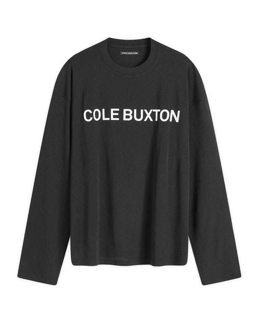 Cole Buxton Black Waffle Long Sleeve Shirt for men