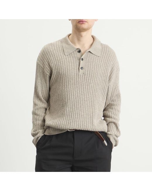 mfpen Natural Grain Digit Polo Knit for men