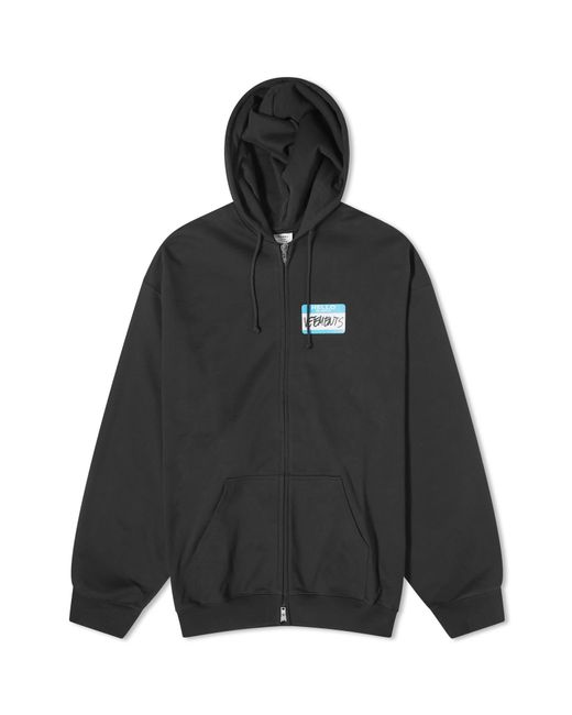 Vetements Black My Name Is Zip Hoodie for men