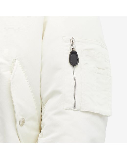 Alexander McQueen White Tailored Collar Bomber Jacket for men