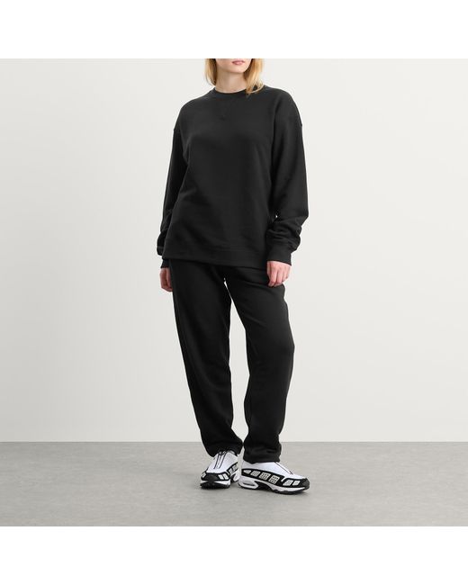 Nike Black Wool-Blend Relaxed Crew Sweatshirt
