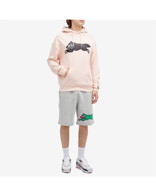 ICECREAM Pink Woodgrain Running Dog Popover Hoodie for men