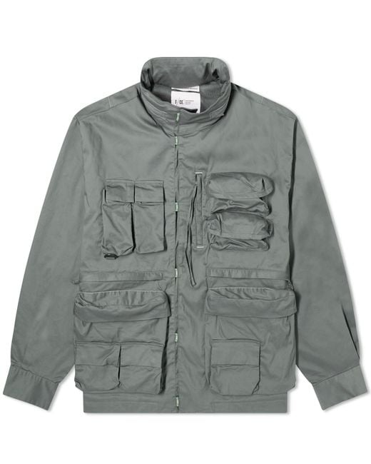 F/CE Gray Pigment Dye Utility Jacket for men