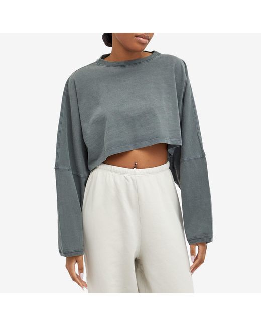 Joah Brown グレイ　ロンT Joah Brown Joah Slouchy Crop Long Sleeve Top in Gray | Lyst