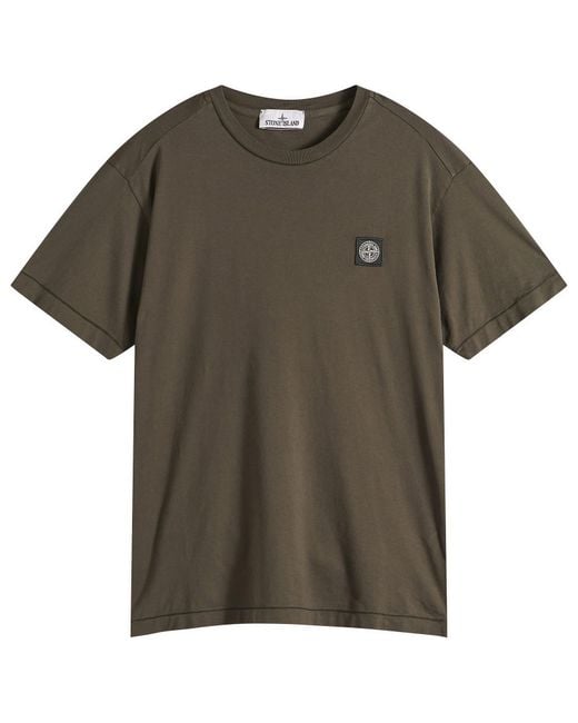 Stone Island Green Patch Logo T-Shirt for men