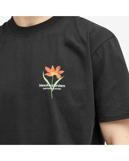 New Amsterdam Surf Association Black Tulip T-Shirt for men