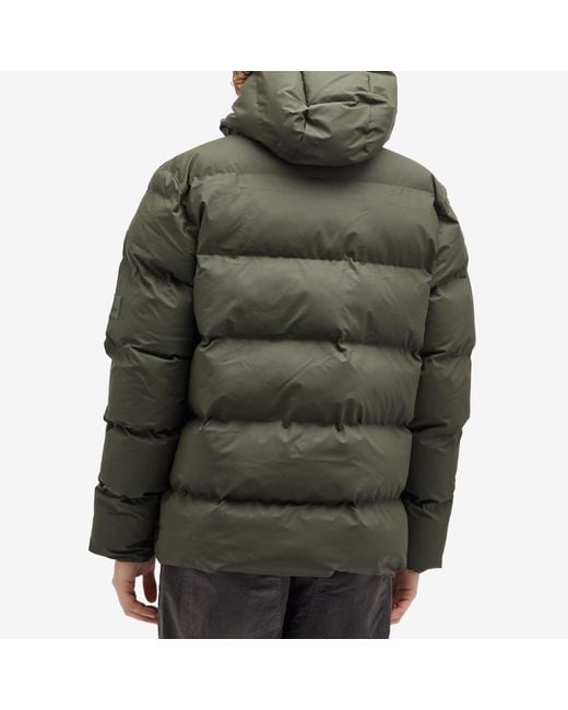 Rains Green Alta Puffer Jacket for men