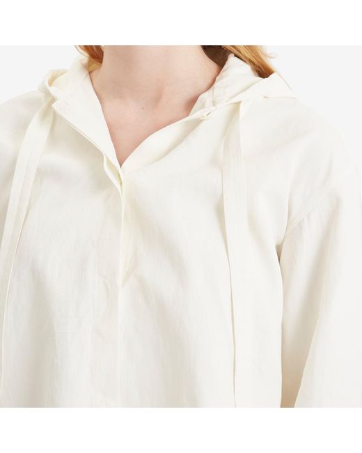 Studio Nicholson White Lightweight Hooded Jacket