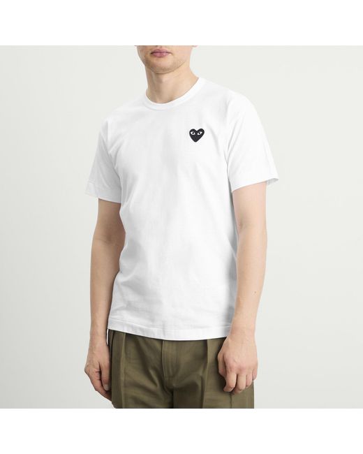 COMME DES GARÇONS PLAY White Basic Logo T-Shirt for men
