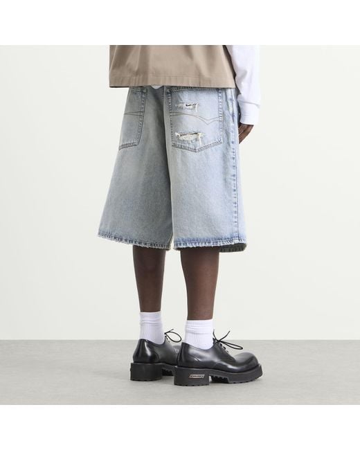 Balenciaga Blue Stay Press Vintage Denim Shorts for men