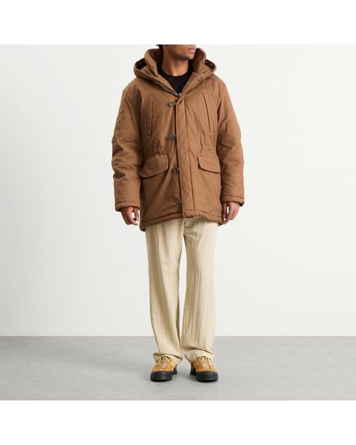 RANRA Brown Neve Canvas Cotton Parka Jacket for men