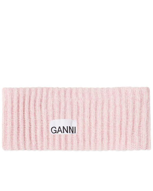 Ganni Pink Structured Rib Headband