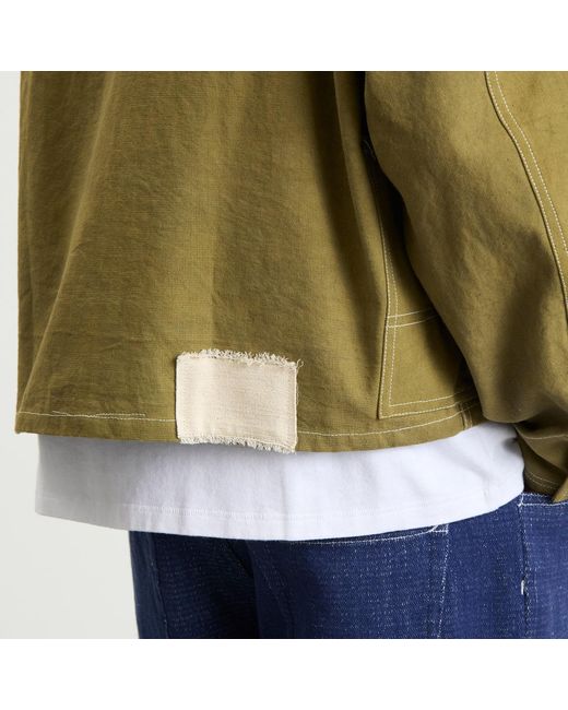 STORY mfg. Green Story Mfg Station Canvas Wonky-Wear Jacket for men