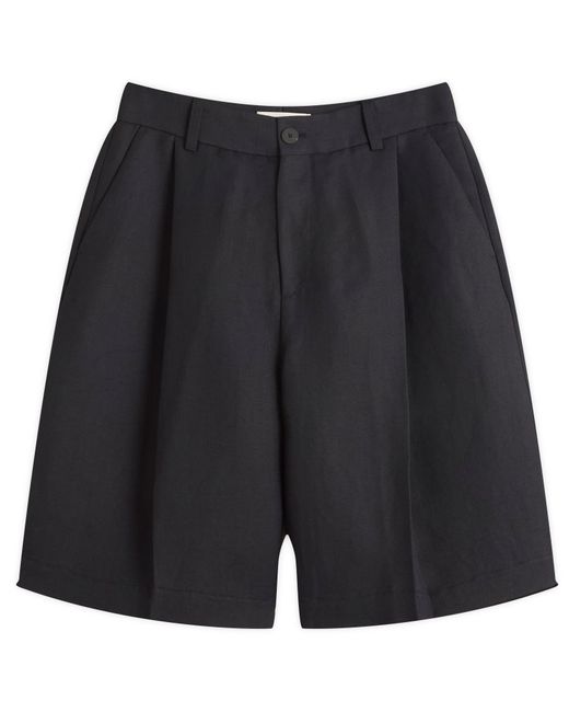 Studio Nicholson Black Fowld Tailored Shorts for men