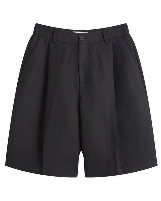 Studio Nicholson Black Fowld Tailored Shorts for men