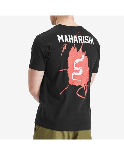 Maharishi Black Basquait Year Of The Snake T-Shirt for men