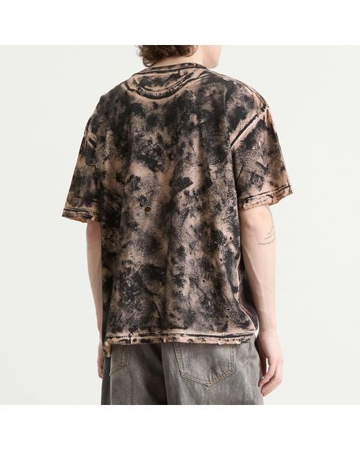 Acne Brown Cave Print T-Shirt for men