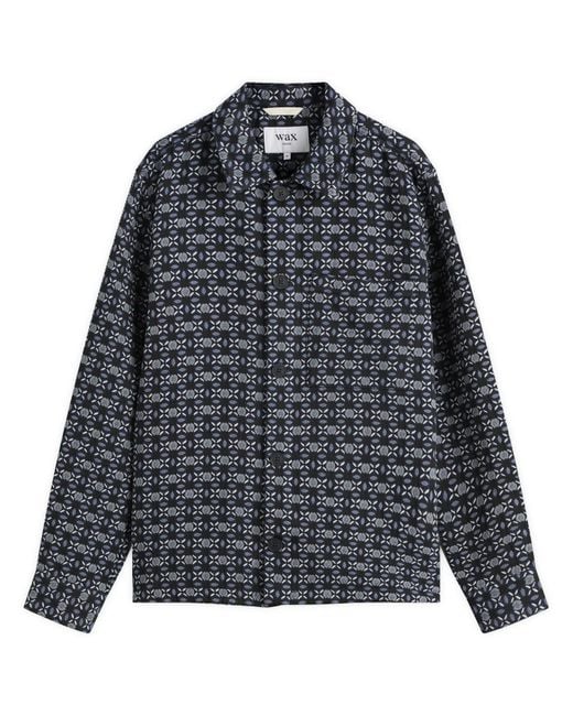 Wax London Black Rockley Geo Jacquard Overshirt for men