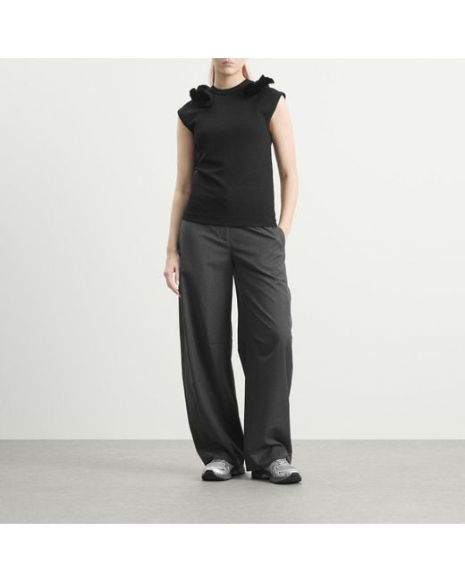 Toga Black Toga Double Face Jersey Sleeveless Top