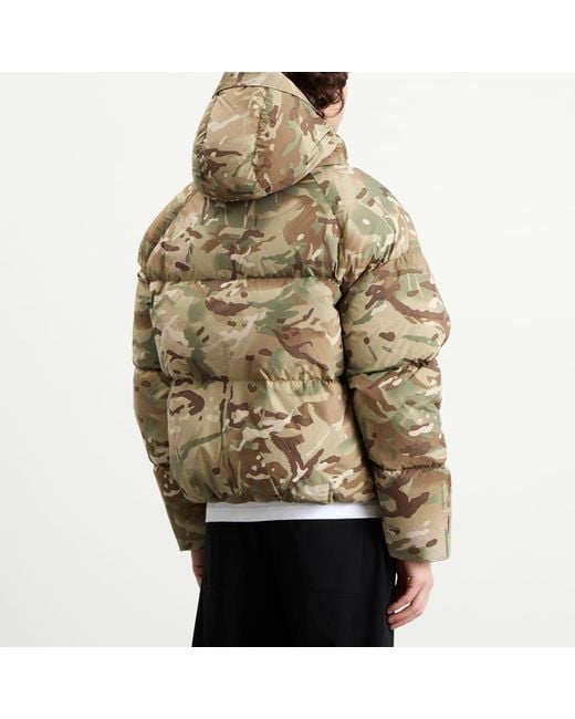 Cole Buxton Green Camo Hooded Down Jacket for men