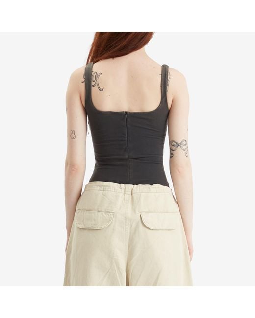 Entire studios Gray Square Neck Bodysuit