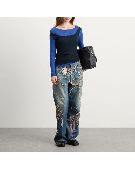 Acne Blue Jewellery Printed Jeans